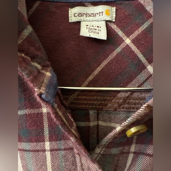 EUC Carhartt Hooded Flannel- Size Small - Picture 3 of 6
